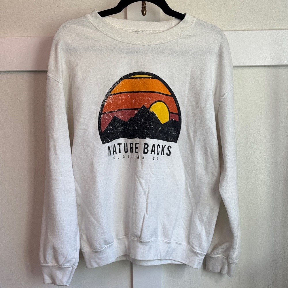 Nature Backs White Sweatshirt